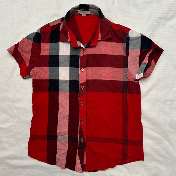 Burberry red women shirt US size 4petite - Picture 10 of 16
